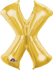 Letter X Gold 33in Metallic Balloon