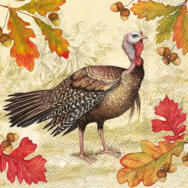 Turkey Leaves Luncheon Napkins