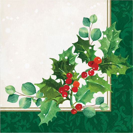 Holiday Holly Luncheon Napkins 16 Ct