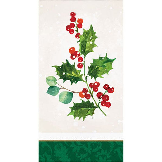 Holiday Holly Guest Towels 16 Ct