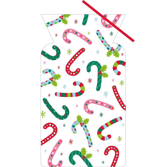 Candy Canes Shaped Cello Bags 20 Ct
