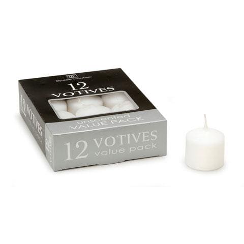 Votive Candles  Unscented  White