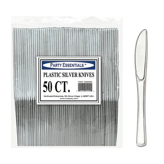Party Essentials Silver Knives 50 ct