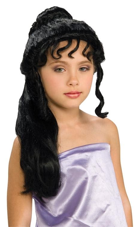 Grecian Goddess Girls Black Wig