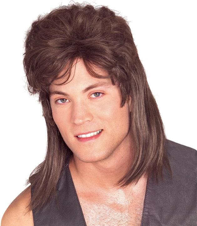 Brown Mullet Adult Wig