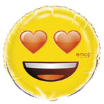 Heart Eyes Emoji 18in Metallic Balloon