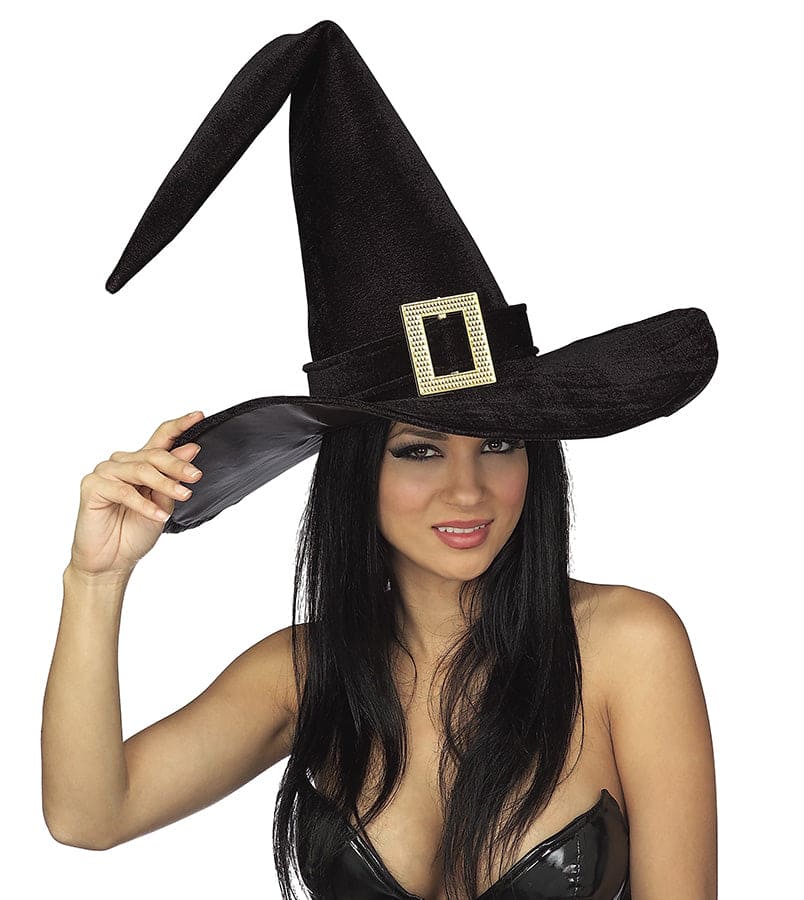 Witch Hat with Buckle Black