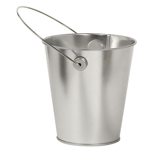 Metal Bucket with handle - Silver