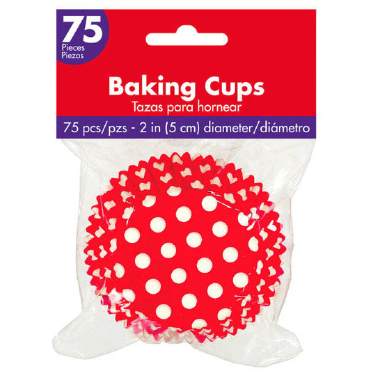 Red with White Dots Cupcake Baking Cups 75ct