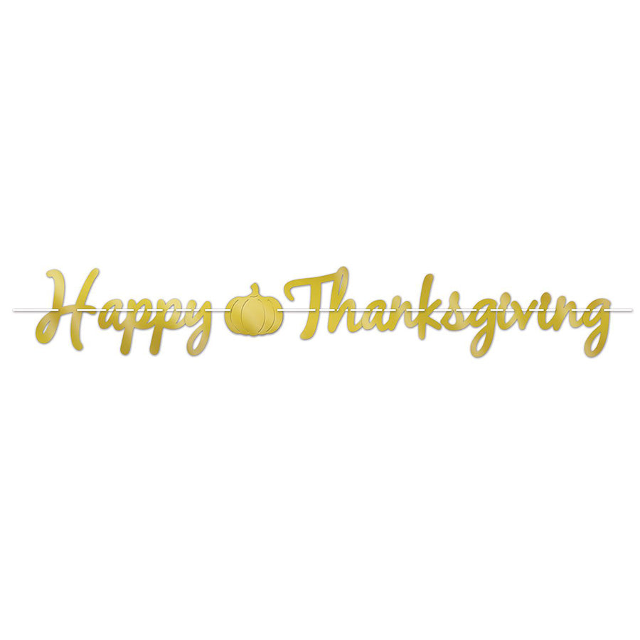 Happy Thanksgiving Foil Streamer 6½" x 5'