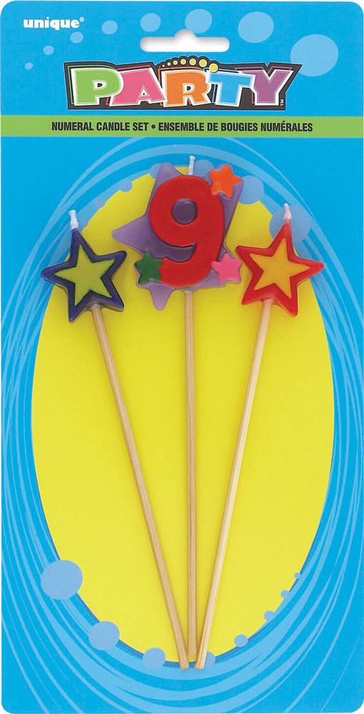 Number 9 Birthday Cake Candles