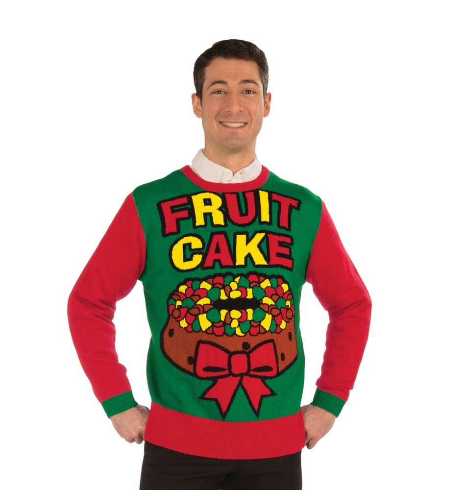 Adult Ugly Fruit Cake Christmas Holiday Sweater