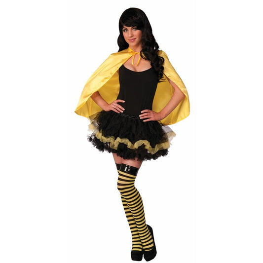 Short Yellow Cape Costume Unisex Magician Phantom Collar Super Hero Adult 45in