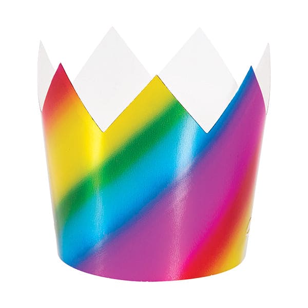 Rainbow Foil Crown Hats