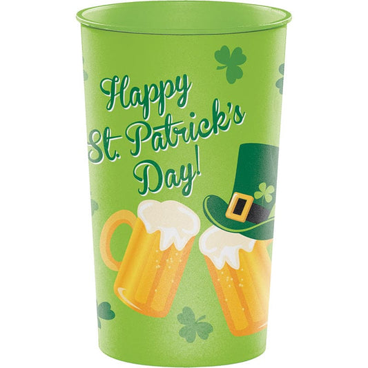 St Patrick's Day Printed 32oz Plastic Stadium Favor Cup