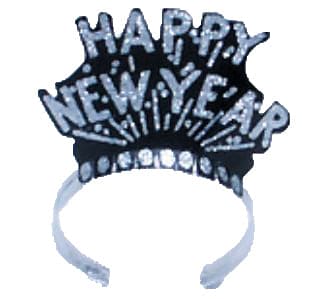 Happy New Year Black and Silver Tiara