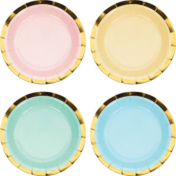 Pastel Celebrations 7in Round Luncheon Paper Plates 8 Ct