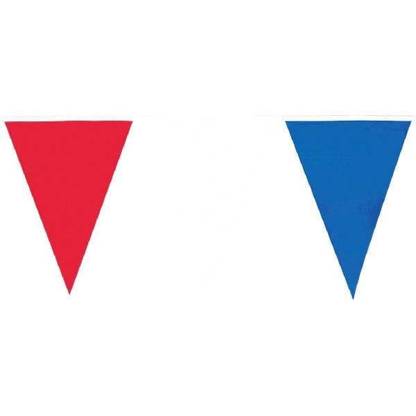 Red, White & Blue Plastic Small Outdoor 25ft x 18in Pennant Banner