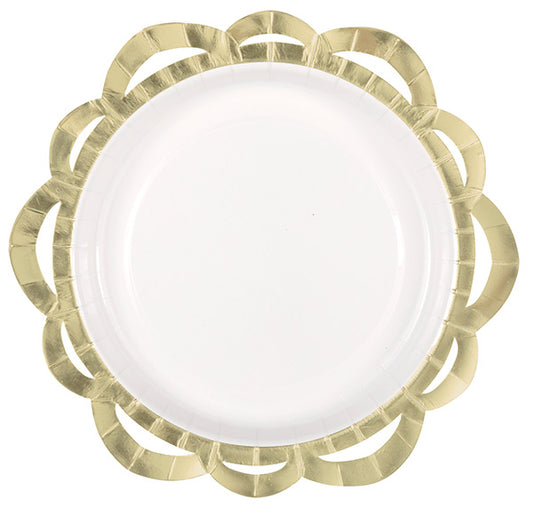 Elegant Valentine White Lace Edge 10in Banquet Paper Plates 8 Ct