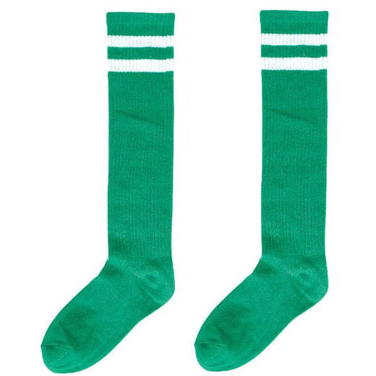Green Stripe Knee High Socks