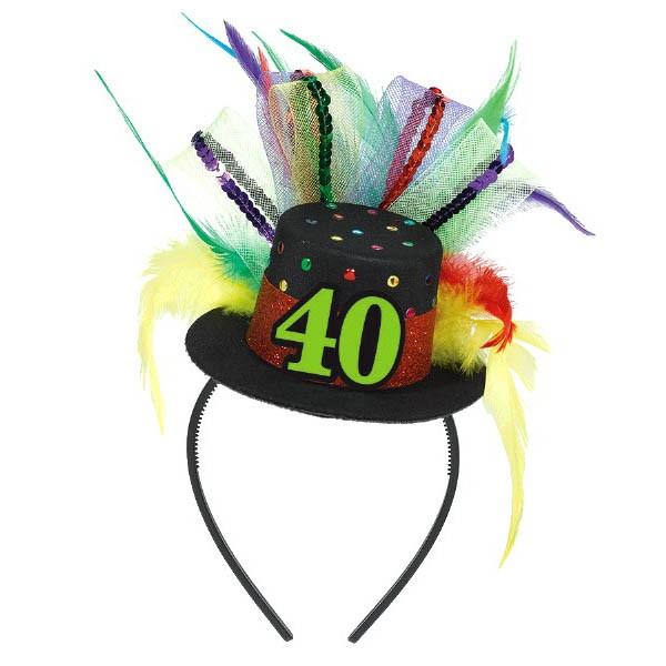 40th Birthday Mini Top Hat Headband