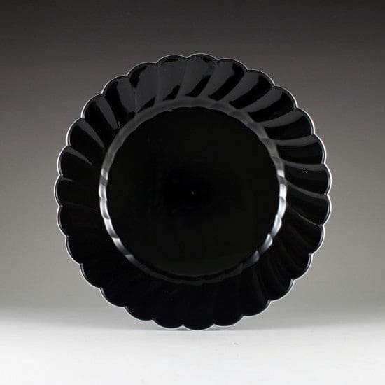Ultra Regal Scallop Black/Silver Edge 7in Plate