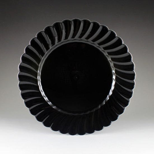 Ultra Regal Scallop Black/Silver Edge 10in Plate