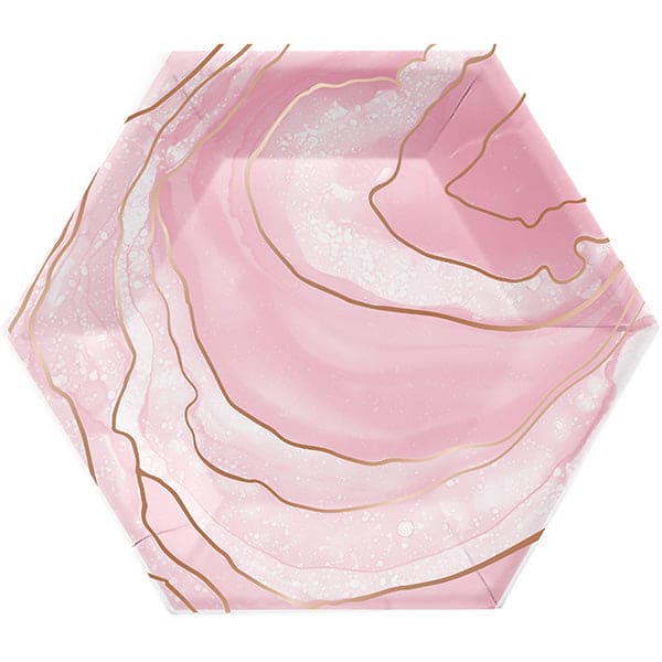 Rose all Day Geode 8in Hexagon Luncheon Plates