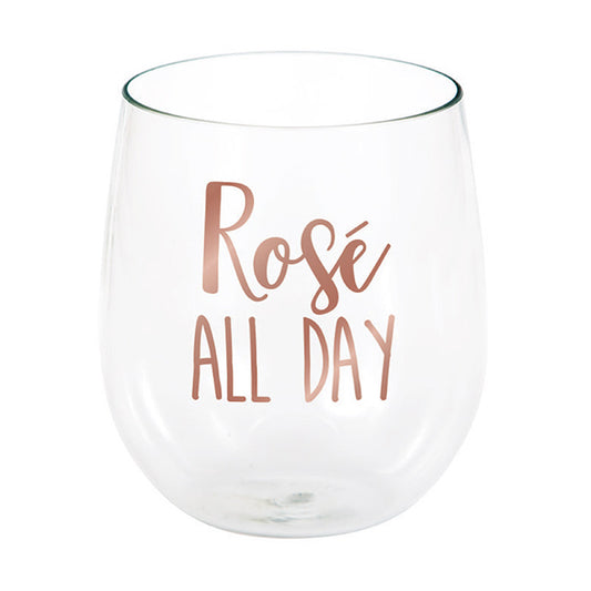 Rose all Day 14oz Stemless Wine Glass "Rose all Day"