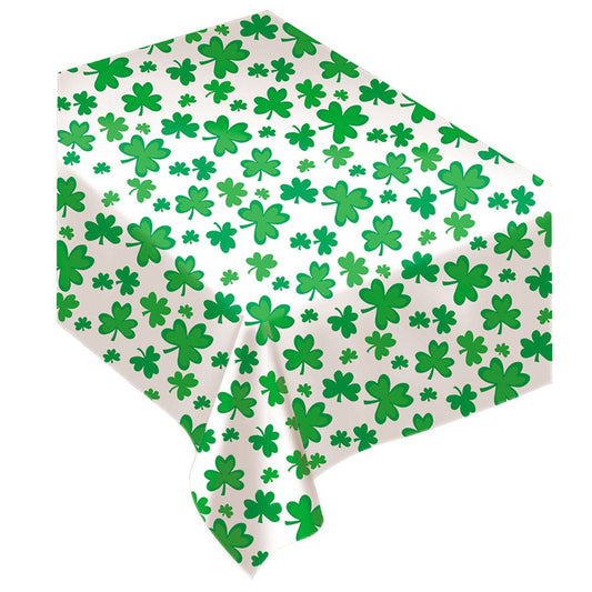 St. Patrick's Day Shamrock 52 x 90in Flannel-Backed Vinyl Tablecover