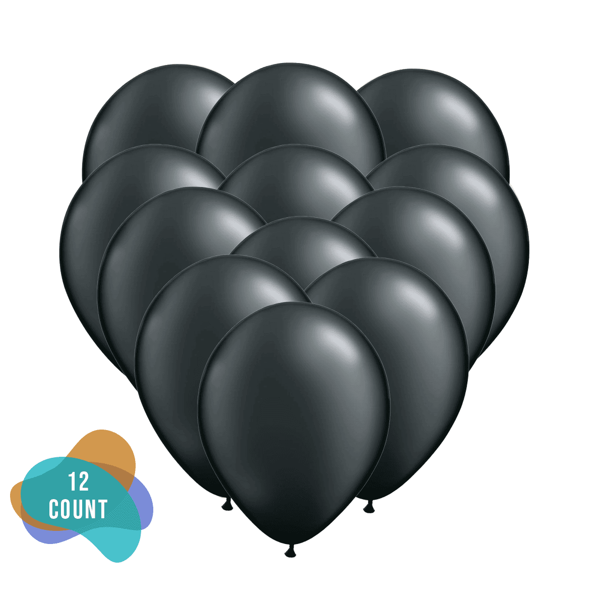 12" Pearl Black Latex Balloons 12ct