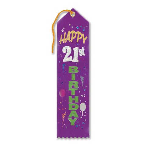 Award Ribbon - Happy 21st Birthday