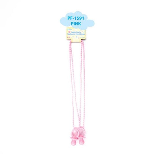 Pink Baby Necklaces with Pacifier 2ct