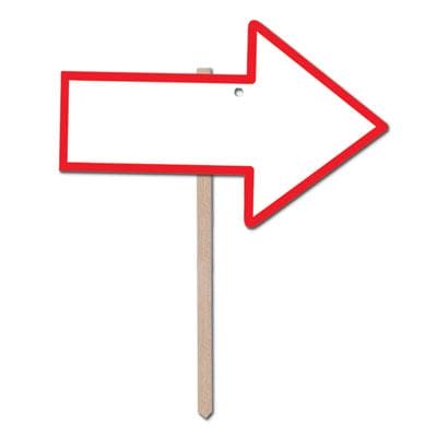 Red Arrow " This Way" Blank Arrow Yard Sign 15in