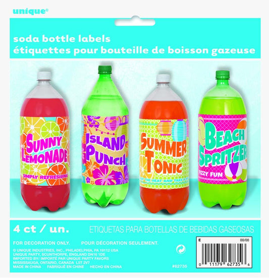 Summer Fun Soda Bottle Labels