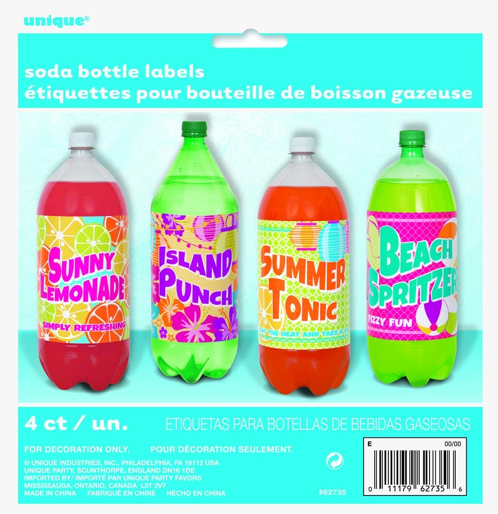 Summer Fun Soda Bottle Labels