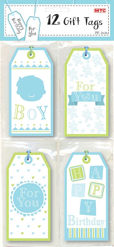 Gift Tags Baby Boy 12pc