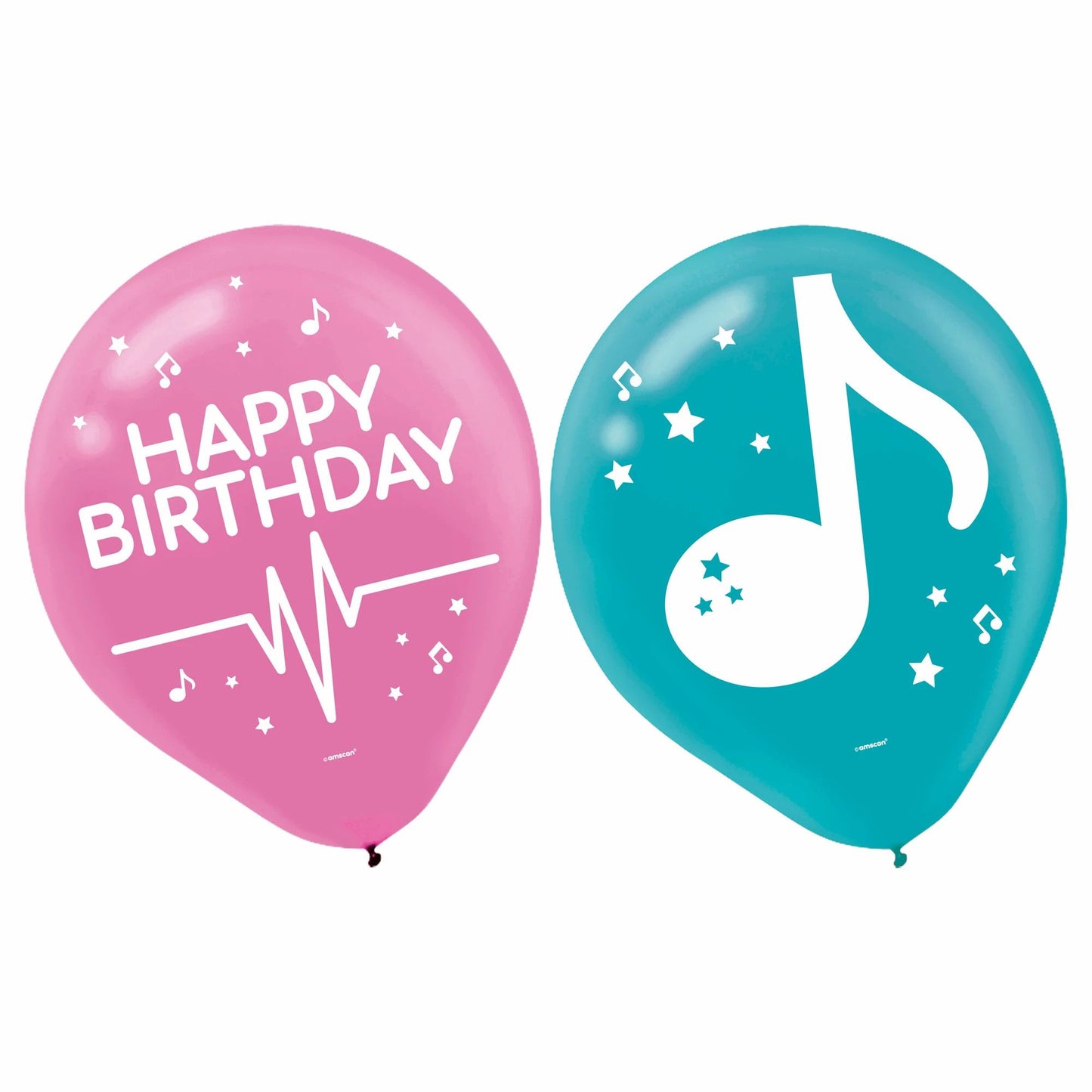 Internet Famous Viral Pink and Light Blue Music Note 12in Latex Balloons, 6ct.