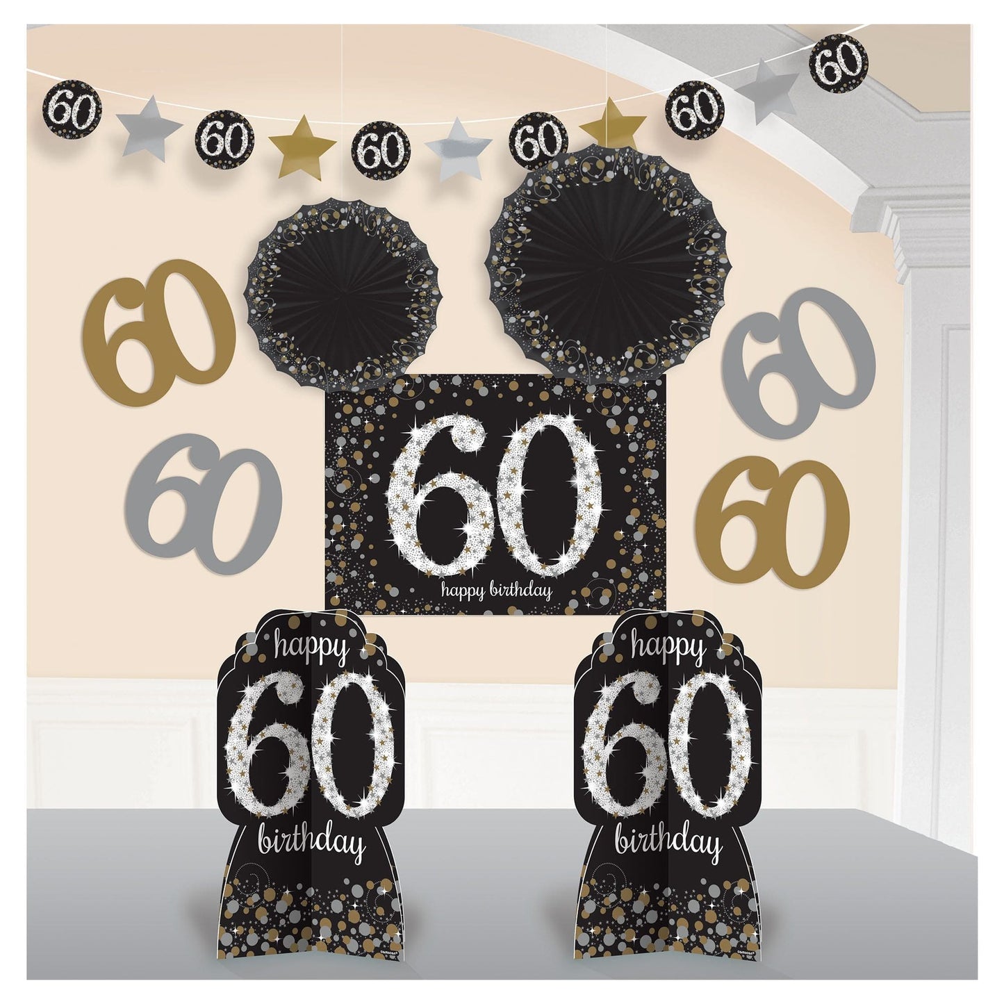 Sparkling Celebration 60th Room Decorating Kit