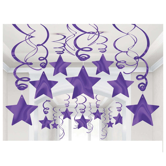 Foil Shooting Stars Mega Value Pack Swirls - New Purple 30 Ct