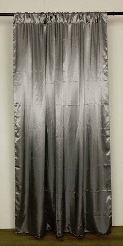Satin Backdrop Curtain Silver 10ft x 10ft