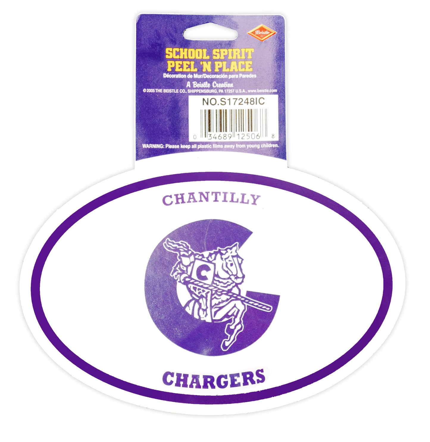 Chantilly Chargers 4in x 6in Oval Sticker