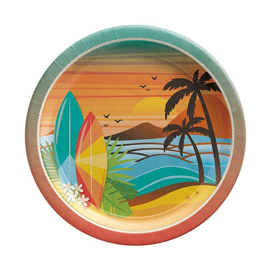 Beach Life 6.75in Round Luncheon Paper Plates 50ct