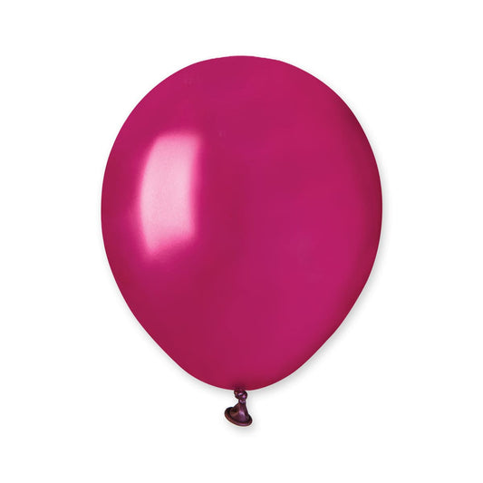 5" Latex Balloon Metallic Burgandy (100)