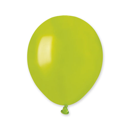 5" Latex Balloon Metallic Light Green (100)