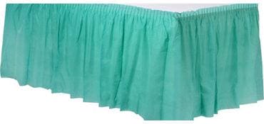 Robins-egg Blue Solid Color Plastic Table Skirt 14' x 29"