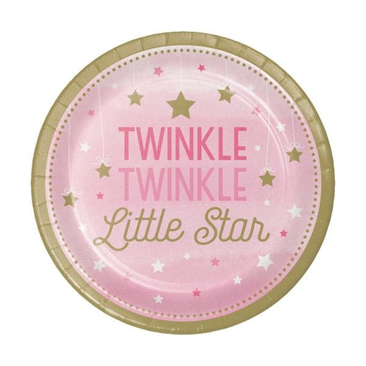 One Little Star Girl Lunch Paper Plates 7in