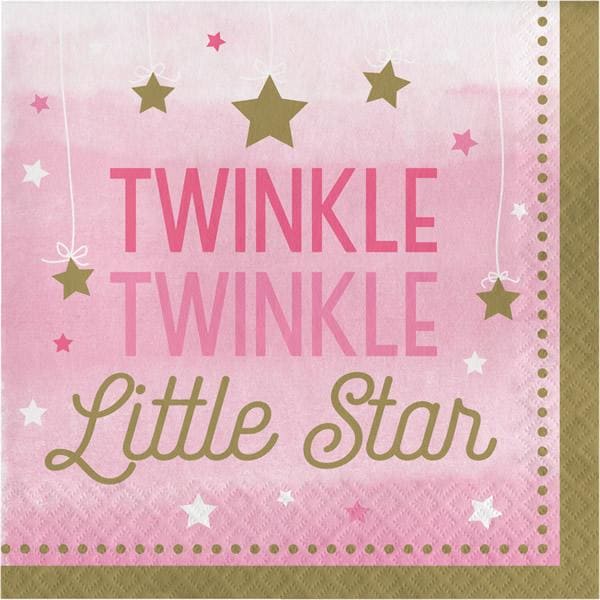 One Little Star Girl Twinkle Lunch Napkins