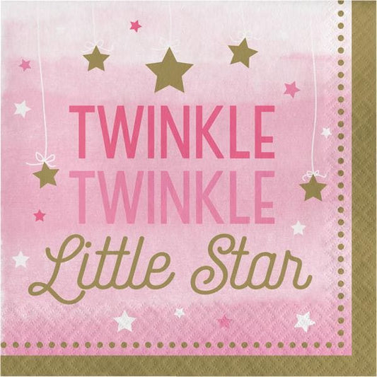 One Little Star Girl Twinkle Lunch Napkins