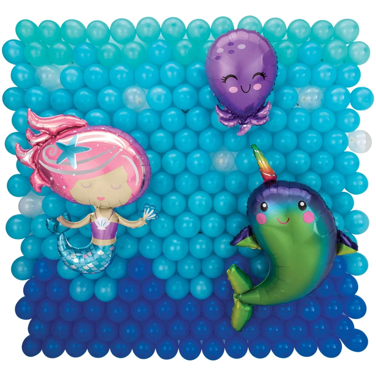 DIY Mermaid Latex & Foil Balloon Back Drop Kit, Air-Filled